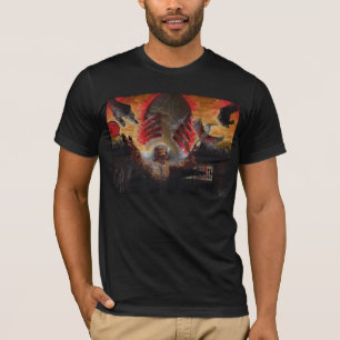 The Red Balloon Surreal Jesus Mixed Media Art T-Shirt