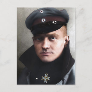 The Red Baron Manfred von Richthofen 1917 Colouriz Postcard