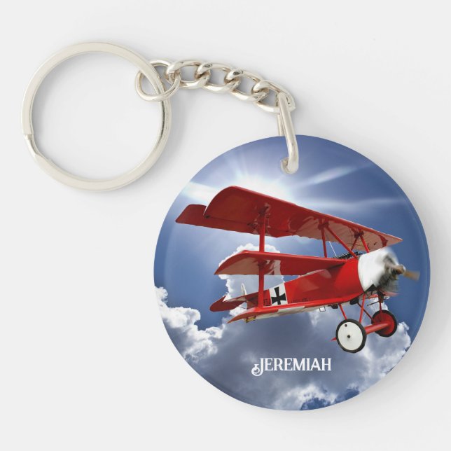The "Red Baron" triplane Watch Key Ring (Front)