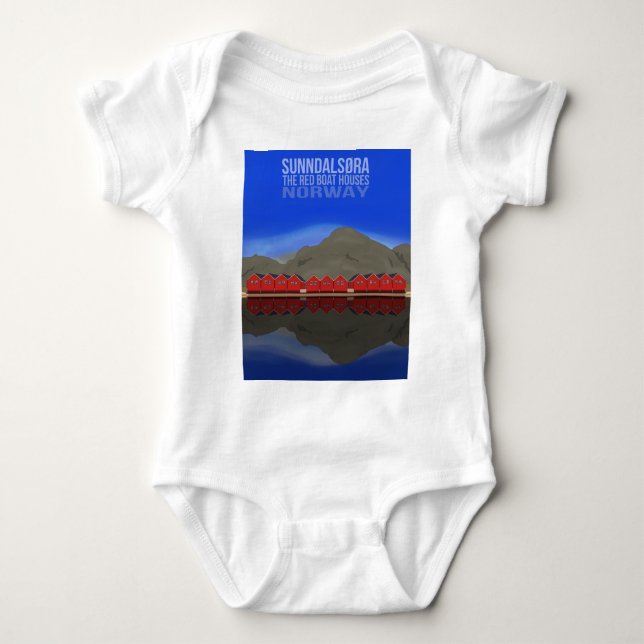 The Red Boat Houses Sunndalsøra Norway  Baby Bodysuit (Front)
