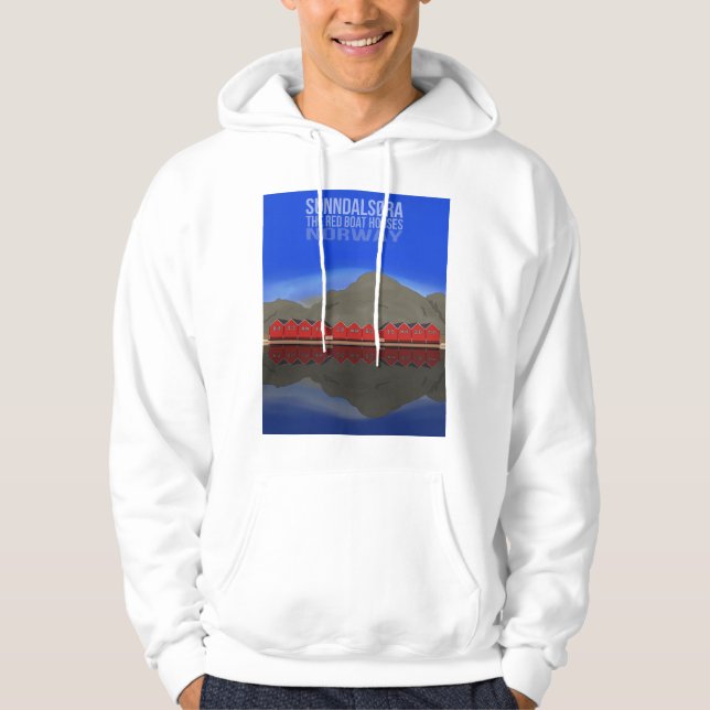 The Red Boat Houses Sunndalsøra Norway Hoodie (Front)