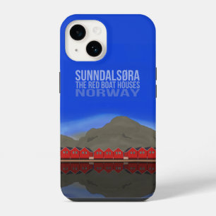 The Red Boat Houses Sunndalsøra Norway iPhone 14 Case