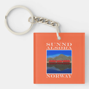 The Red Boat Houses Sunndalsøra Norway Key Ring