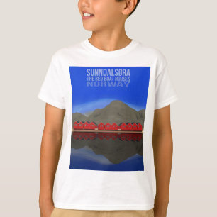 The Red Boat Houses Sunndalsøra Norway T-Shirt