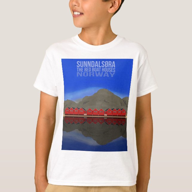 The Red Boat Houses Sunndalsøra Norway T-Shirt (Front)