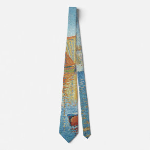 The Red Buoy by Paul Signac, Vintage Pointillism Tie