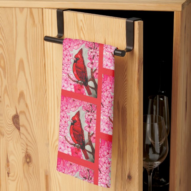 THE RED CARDINAL hand towel (Thirds Fold)