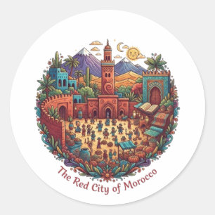 THE RED CITY OF MOROCCO CLASSIC ROUND STICKER