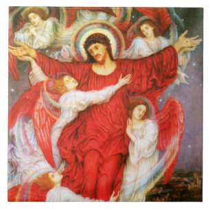 The Red Cross (Crucifixion of Jesus Christ) Ceramic Tile