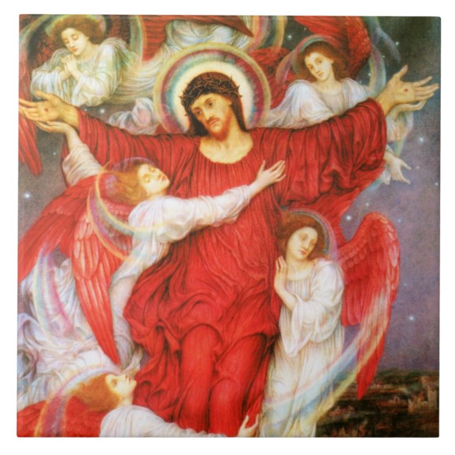 The Red Cross (Crucifixion of Jesus Christ) Ceramic Tile (Front)