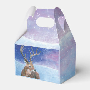 The red Deer Cervus elaphus and Winter Landscape   Favour Box