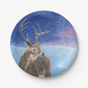 The red deer (Cervus elaphus) Paper Plate
