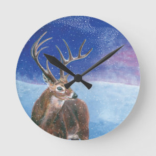 The red deer (Cervus elaphus)  Round Clock