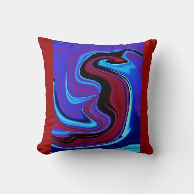 The Red Dragon Abstract Throw Pillow (Front)