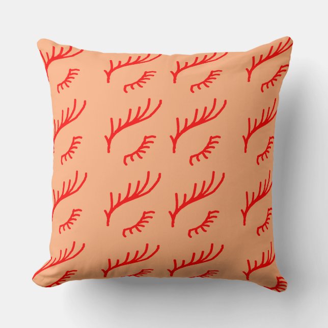 The Red Eyelashes in Peach Frame Design Pattern    Cushion (Front)