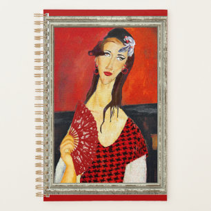 The Red Fan (based on Modigliani's painting) Planner