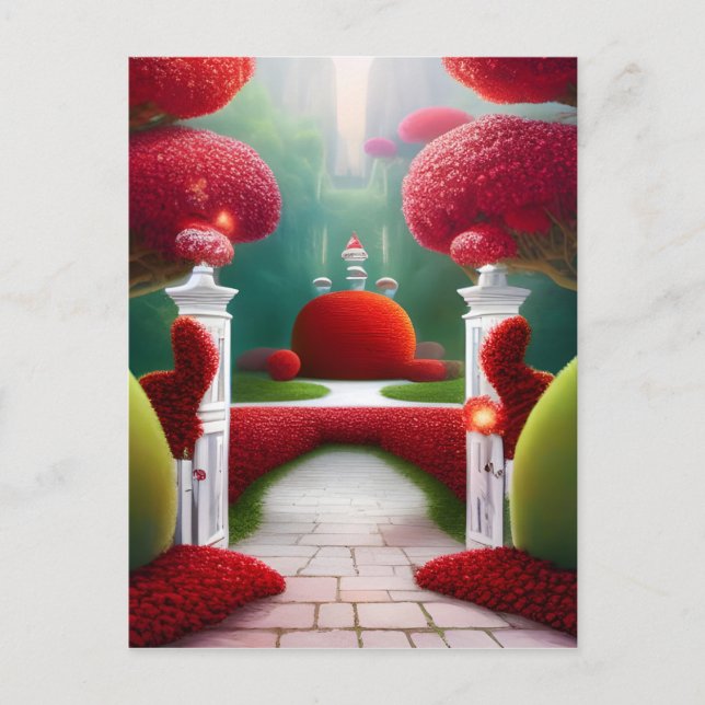 The Red Gardens of Wonderland   Postcard (Front)