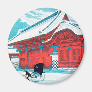 The Red Gate of Hongo in Snow by Hiroaki Takahashi Magnet
