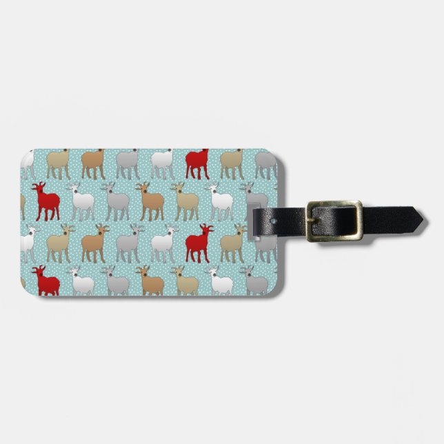The Red Goat Luggage Tag (Front Horizontal)
