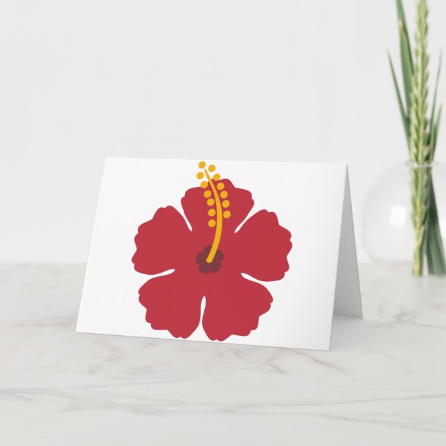 The Red Hibiscus Flower Card (Front)