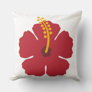 The Red Hibiscus Flower Cushion