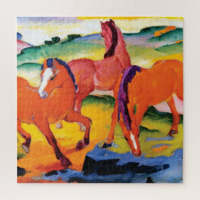 The Red Horses by Franz Marc Jigsaw Puzzle (Vertical)