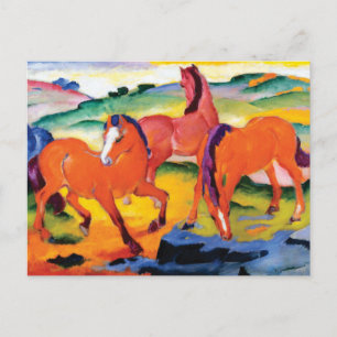 The Red Horses by Franz Marc Postcard