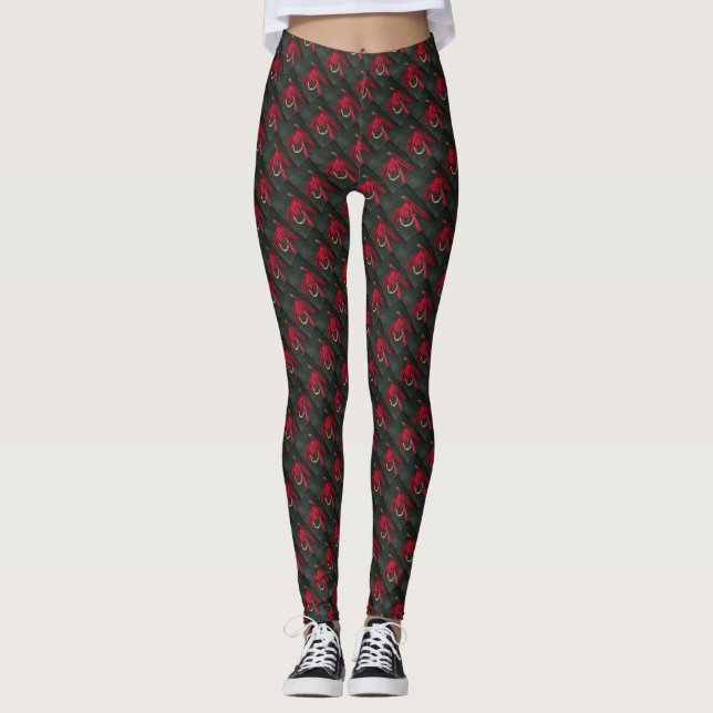The Red Ibis  wet fly, fly fishing, fly tying Leggings (Front)