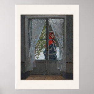 The Red Kerchief by Monet - Impressionist Art Poster