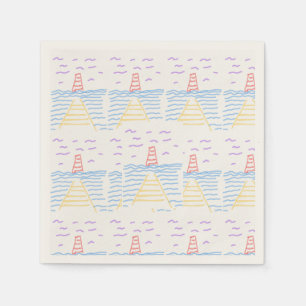 The Red Lighthouse and the Yellow Pier Napkin