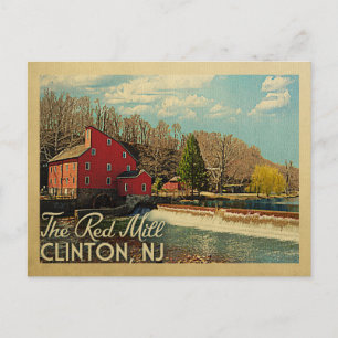 The Red Mill Clinton New Jersey Vintage Travel Postcard