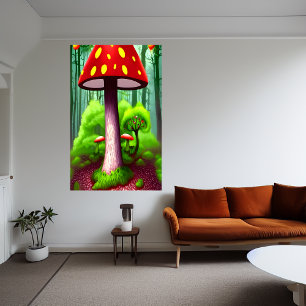 The red mushroom    AI Art  Poster