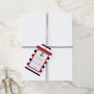 The Red & Navy Nautical Anchor Wedding Collection Gift Tags