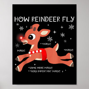 The Red-nosed Reindeer How Reindeer Fly Christmas Poster