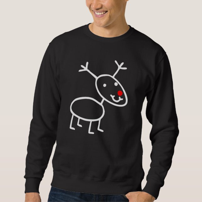 The Red Nosed Reindeer Rudolph Ugly Christmas Sweatshirt (Front)