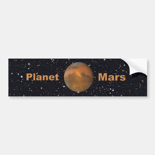 The Red Planet Mars Starry Sky Bumper Sticker (Front)