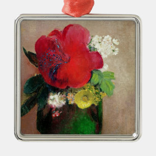The Red Poppy Metal Ornament