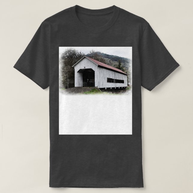 The Red Roof Covered Bridge T-Shirt (Design Front)