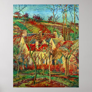 The red roofs by Camille Pissarro Poster