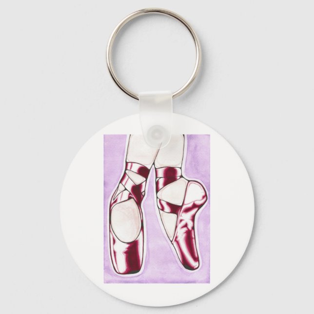 The Red Shoes ballet slippers Key Ring (Front)