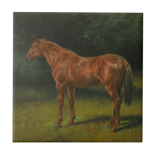 The Red Sorrel Horse (by Rosa Bonheur) Ceramic Tile (Front)