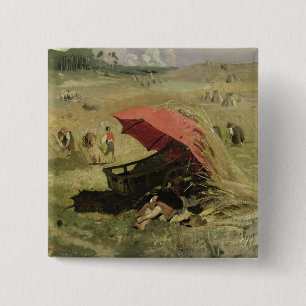 The Red Sunshade, c.1860 15 Cm Square Badge
