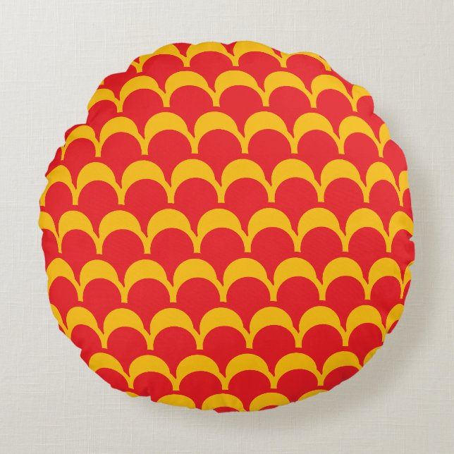 the red tellow roof  round cushion (Front)