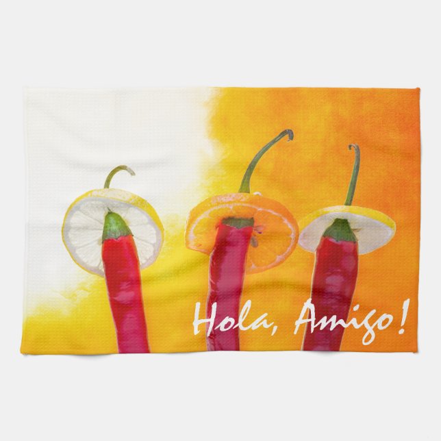 The Red, The Hot, The Chilli Tea Towel (Horizontal)