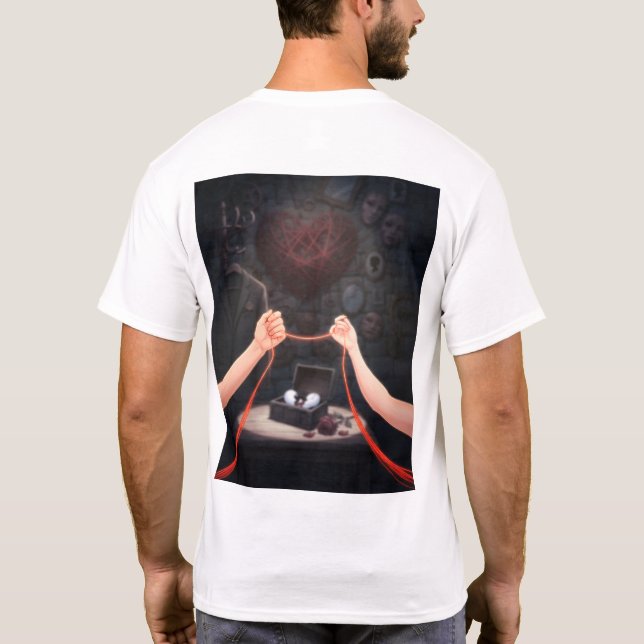 The Red Thread of Fate Dark Aesthetic T-Shirt (Back)