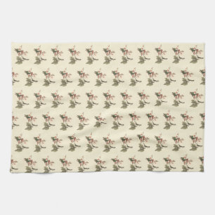 The Red-throated or Ruby-throated Hummingbird Tea Towel