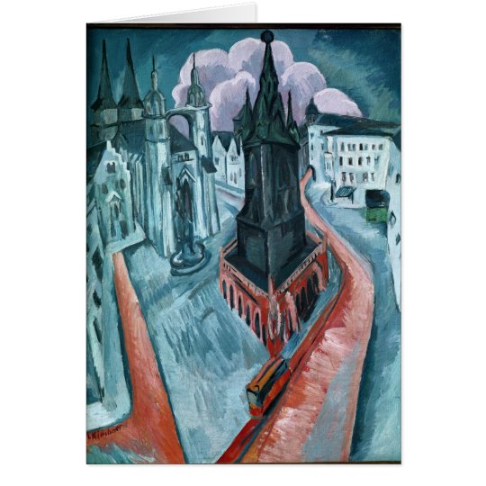 The Red Tower in Halle, 1915 Card