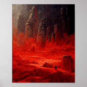 The Red Vale Fantasy Science Fiction Art Poster