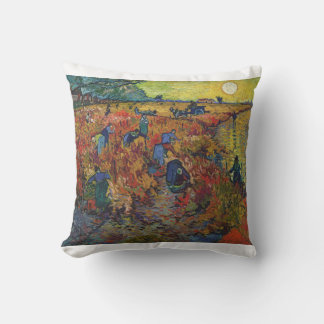 The Red Vineyard 1888 by Vincent van Gogh Cushion