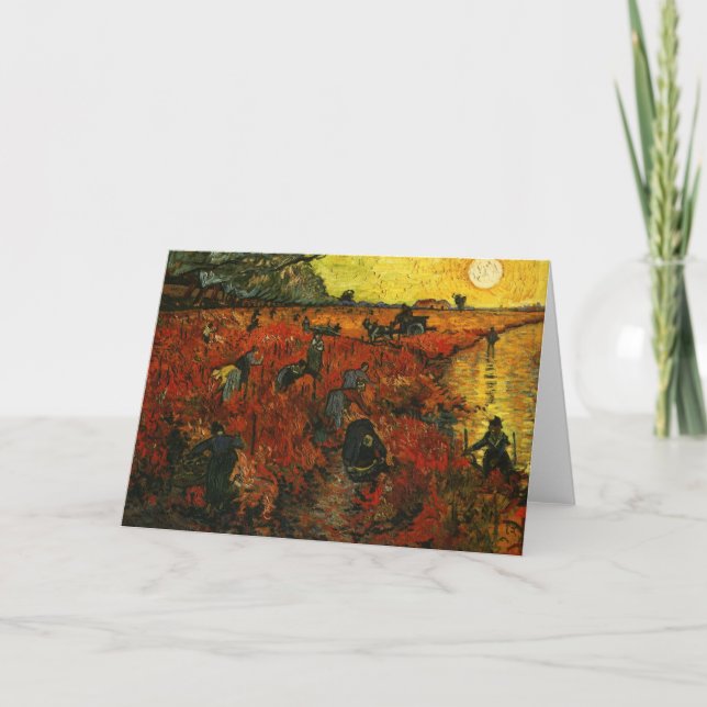 The Red Vineyard at Arles Card (Front)